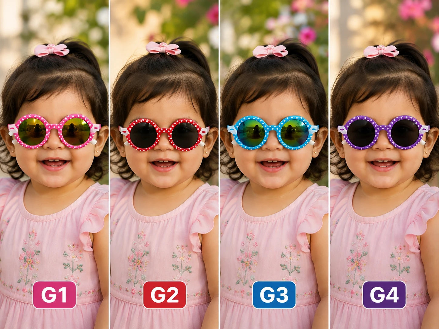 Kids Round Polarized Sunglasses | UV400 Sun Glasses for Baby Girls & Toddlers | Little Crew