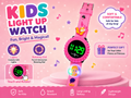 Kids LED Light-Up Touch Watch | Rotating Dial Digital Watch for Boys & Girls | Little Crew