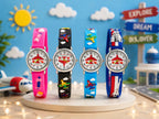 Kids Airplane Cartoon Watch | 3D Silicone Strap Analog Wrist Watch for Boys & Girls | Little Crew